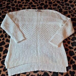 LOFT Ivory Open-knit Sweater Sz Sm